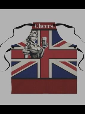 Cheers! A Cheeky Union Jack Brit Inspired  Apron